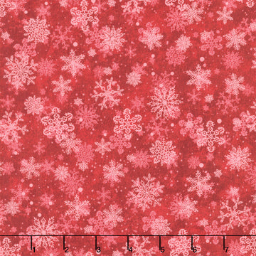 St. Nicholas - Snowflakes Red Yardage