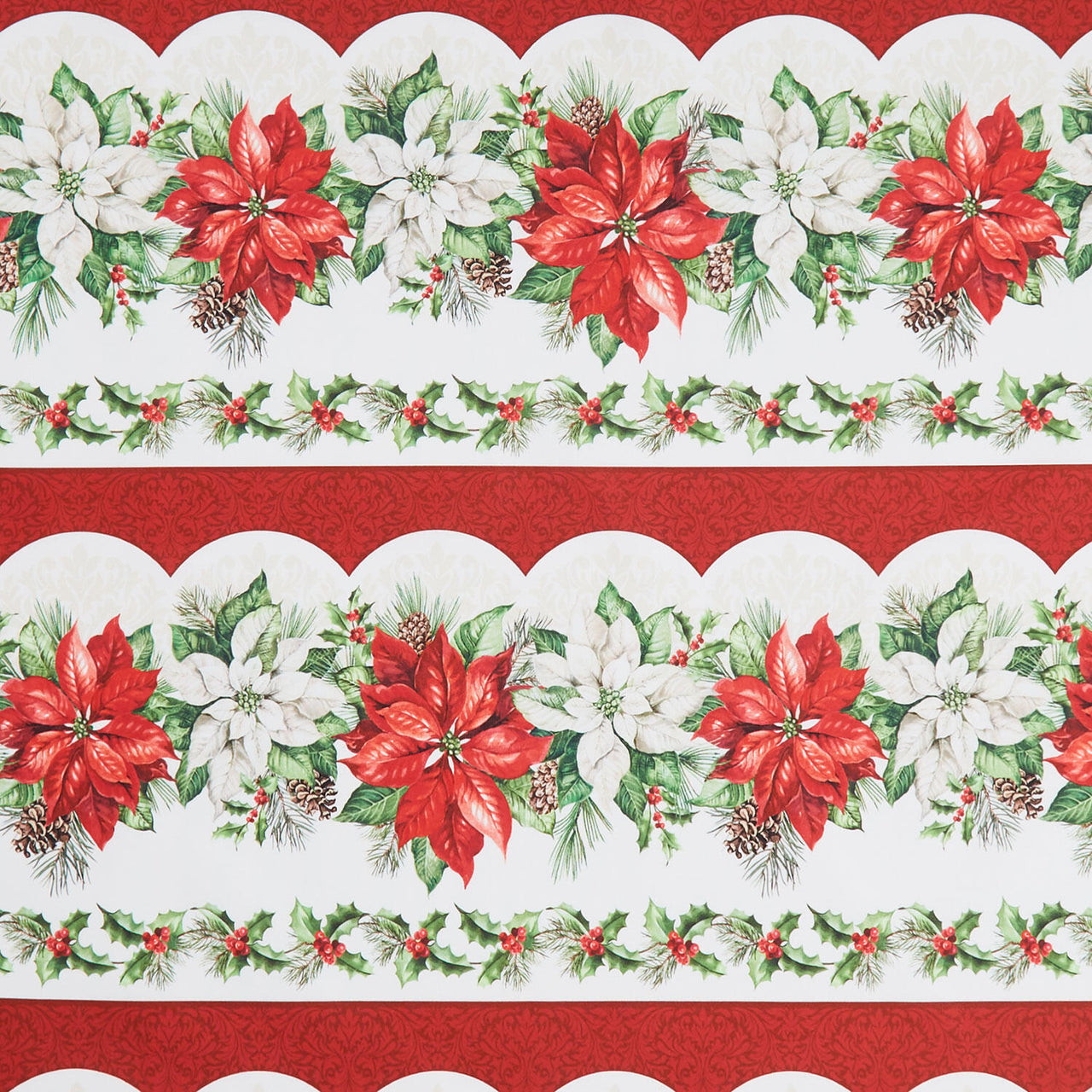 Holiday Joy - Border Stripe Cream Multi Yardage