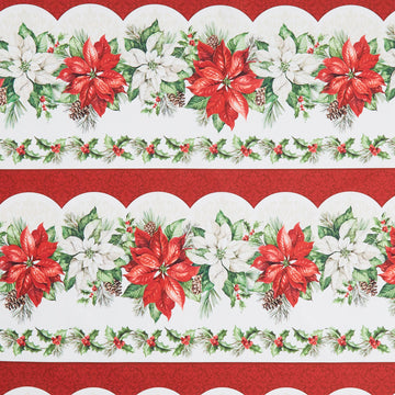 Holiday Joy - Border Stripe Cream Multi Yardage