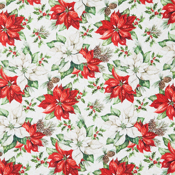 Holiday Joy - Open Poinsettia Cream Multi Yardage