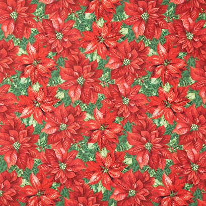 Holiday Joy - Packed Point Red Multi Yardage