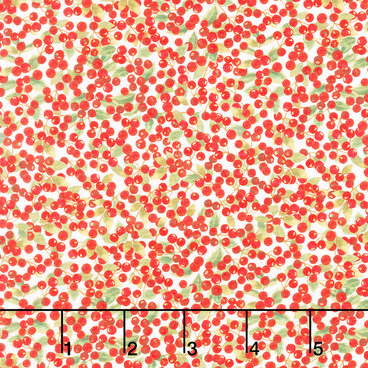 Holiday Joy - Berries White/Red Yardage