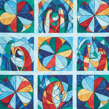 Nativity - Nativity Blocks Turquoise Multi Yardage