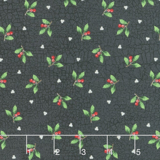 Winter Song - Leaf Toss Black Multi Yardage