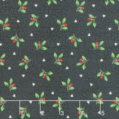 Winter Song - Leaf Toss Black Multi Yardage