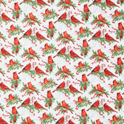 Winter Song - Cardinals White Multi Yardage