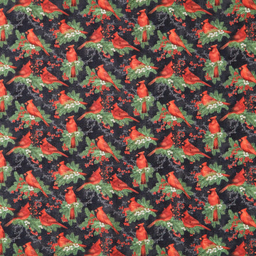 Winter Song - Cardinals Black Multi Yardage