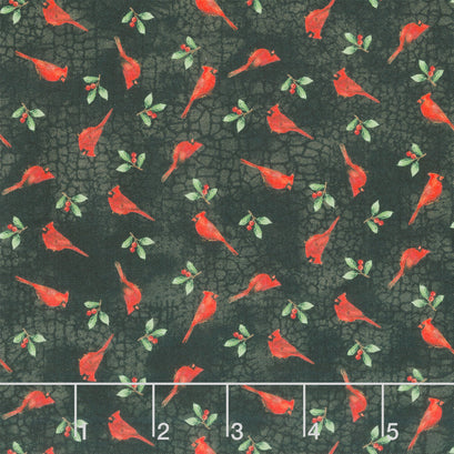 Winter Song - Mini Cardinals Black Multi Yardage