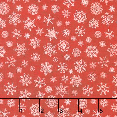 Winter Song - Snowflakes Red Yardage