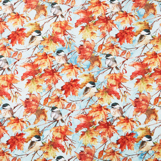 Autumn Breeze - Birds Turquoise Multi Yardage