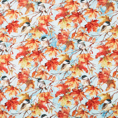 Autumn Breeze - Birds Turquoise Multi Yardage