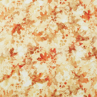 Autumn Breeze - Leaf Texture Ochre Yardage