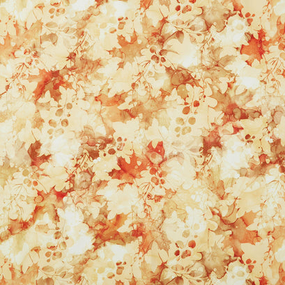 Autumn Breeze - Leaf Texture Ochre Yardage