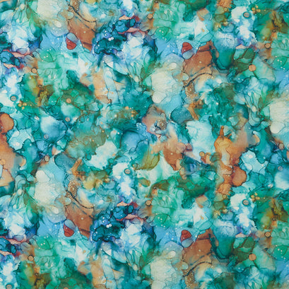 Autumn Breeze - Large Texture Medium Teal Yardage