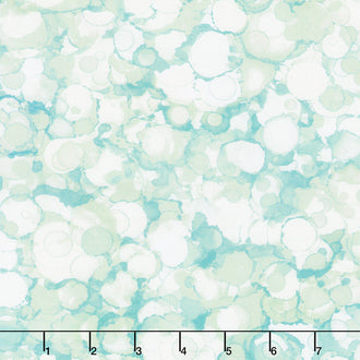 Autumn Breeze - Bubbles Teal Green Yardage