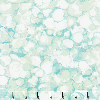 Autumn Breeze - Bubbles Teal Green Yardage