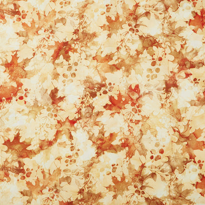 Autumn Breeze - Leaves Ochre 108" Wide Backing