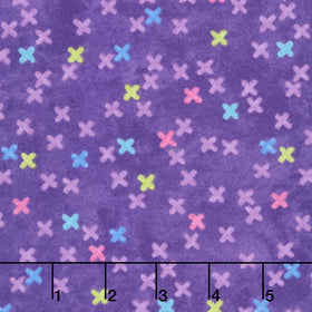 Hugs and Kisses Flannel - Big Kisses Purple Multi Yardage