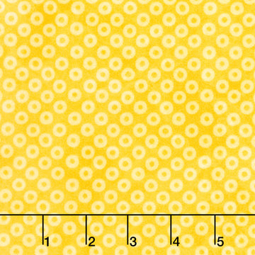 Hugs and Kisses Flannel - Rings Yellow Yardage