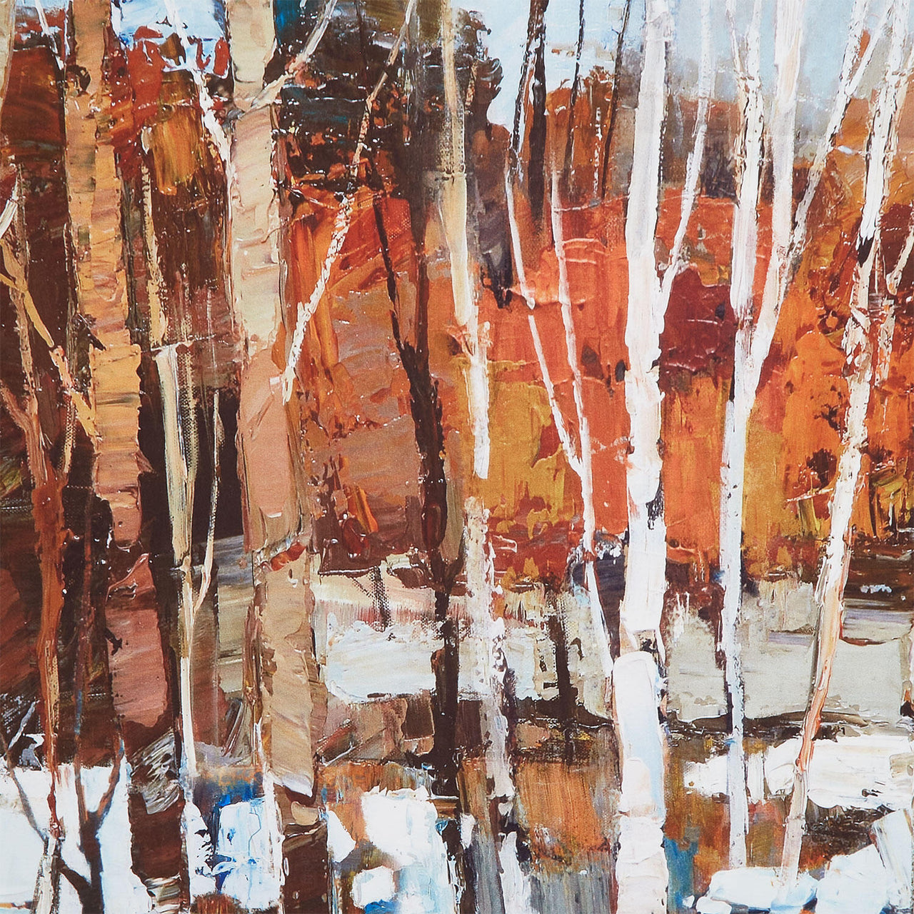 First Snow - Birch Trees Ombre Multi Yardage