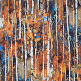 First Snow - Birch Trees Rust Multi Yardage