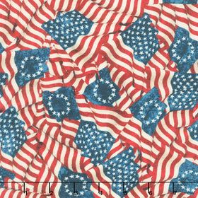 Stonehenge - America 250 Flags Beige Multi Yardage