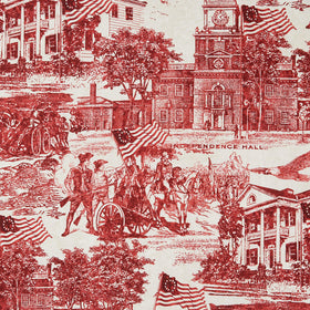 Stonehenge - America 250 Toile Red Beige Yardage