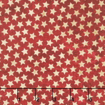 Stonehenge - America 250 Stars Red-Beige Yardage