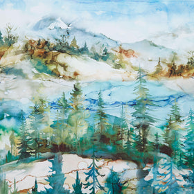 The Great Outdoors - Mountain Ombre Teal Multi Yardage