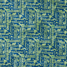 Dino Roar - Dino Words Navy Multi Yardage
