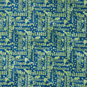 Dino Roar - Dino Words Navy Multi Yardage