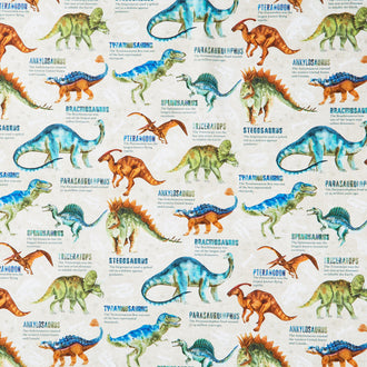 Dino Roar - Dinosaurs Beige Yardage