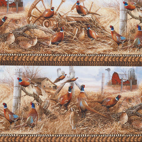 Naturescapes - Pheasant Grove Border Stripe Rust Multi Yardage