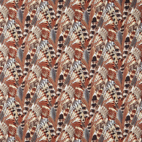 Naturescapes - Pheasant Grove Feathers Rust Multi Yardage