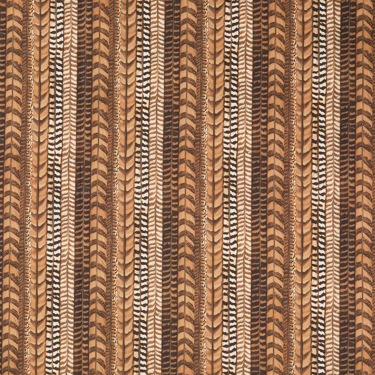 Naturescapes - Pheasant Grove Feather Stripe Rust Multi Yardage