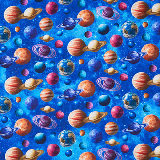 Space Odyssey - Planets Blue Yardage