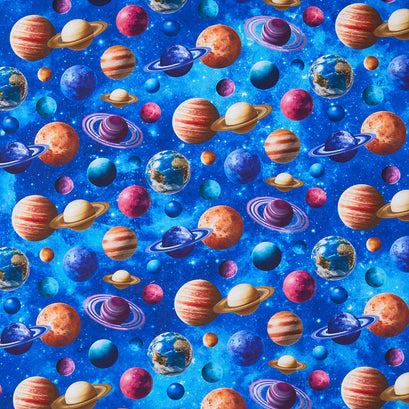 Space Odyssey - Planets Blue Yardage