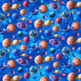 Space Odyssey - Planets Blue Yardage