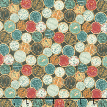 Stonehenge - Stitchin' Labels Black Multi Yardage