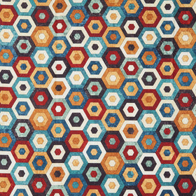 Stonehenge - Stitchin' Hexie Quilt Beige Multi Yardage