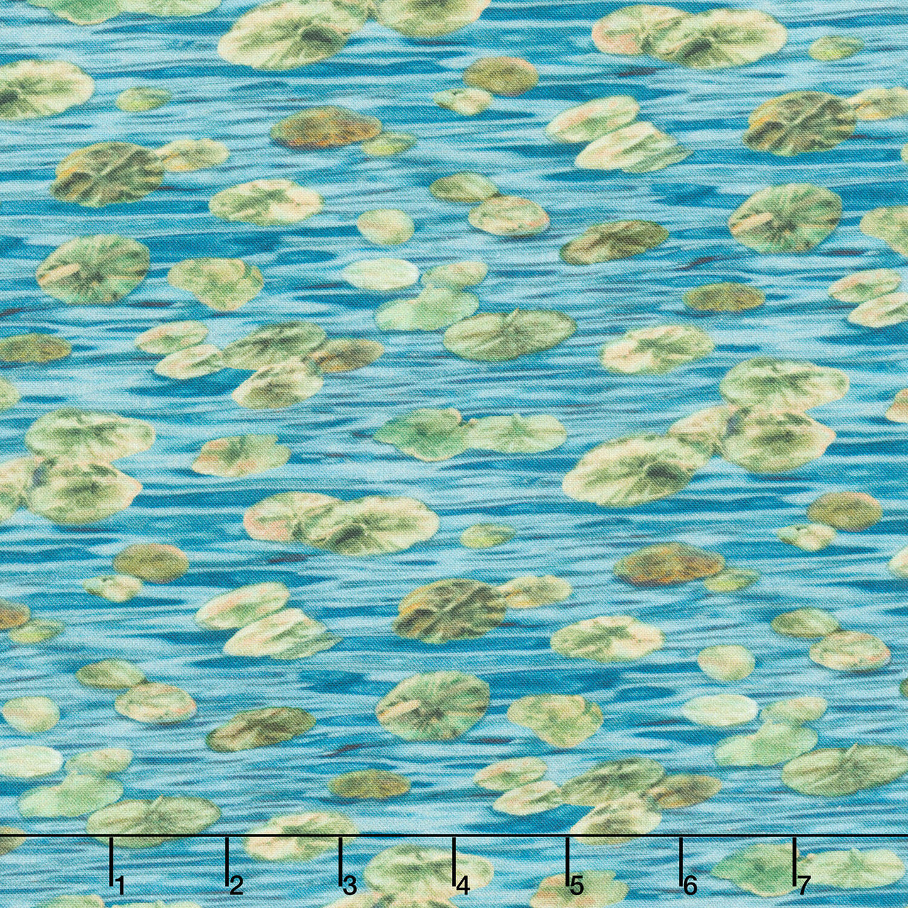 Naturescapes - Autumn Woodland Lily Pads Blue Multi Yardage
