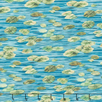 Naturescapes - Autumn Woodland Lily Pads Blue Multi Yardage