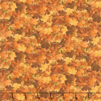 Naturescapes - Autumn Woodland Packed Leaves Rust Yardage