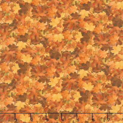 Naturescapes - Autumn Woodland Packed Leaves Rust Yardage