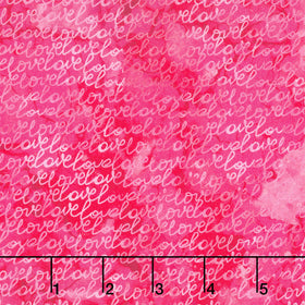 Forever Love - Script Pink Yardage