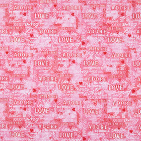 Forever Love - Words Light Pink Yardage