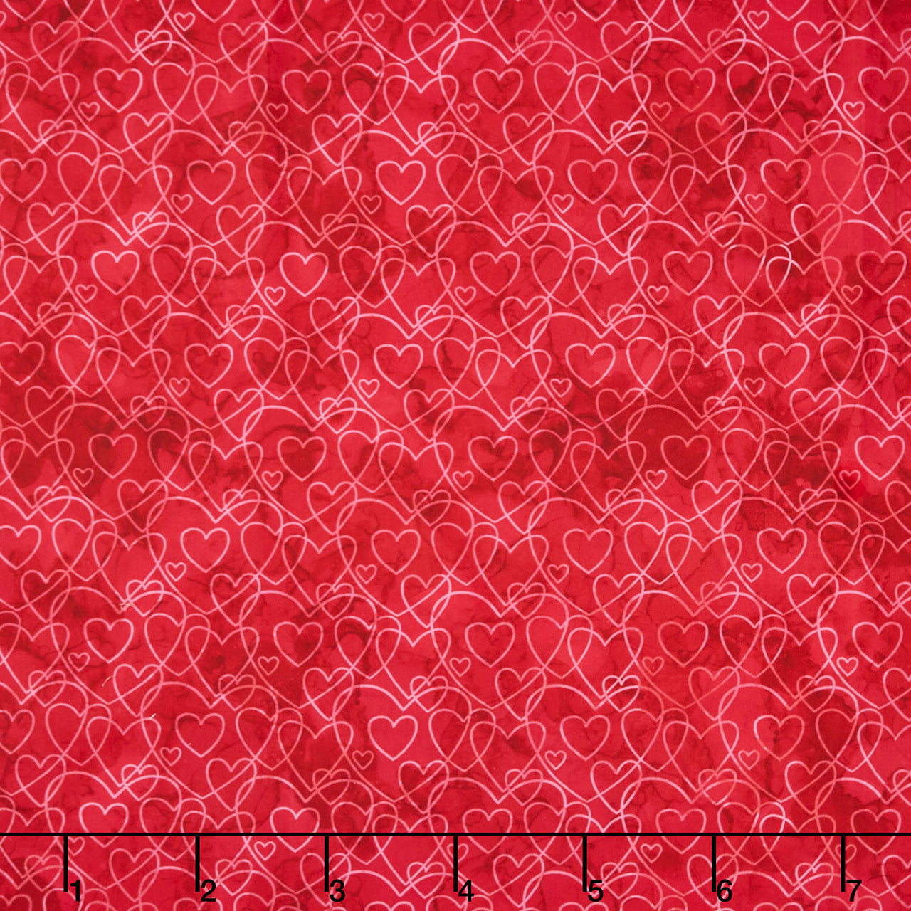 Forever Love - Heart Texture Red Yardage