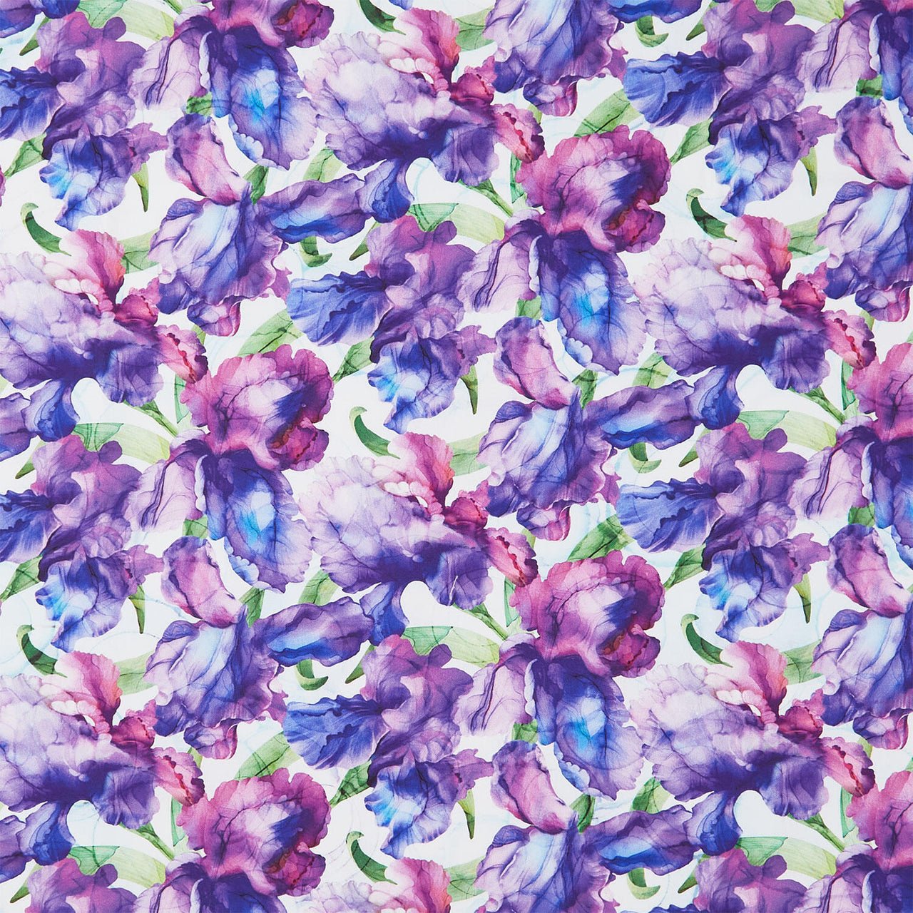Infatuation - Packed Iris White Multi Yardage