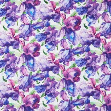 Infatuation - Packed Iris White Multi Yardage