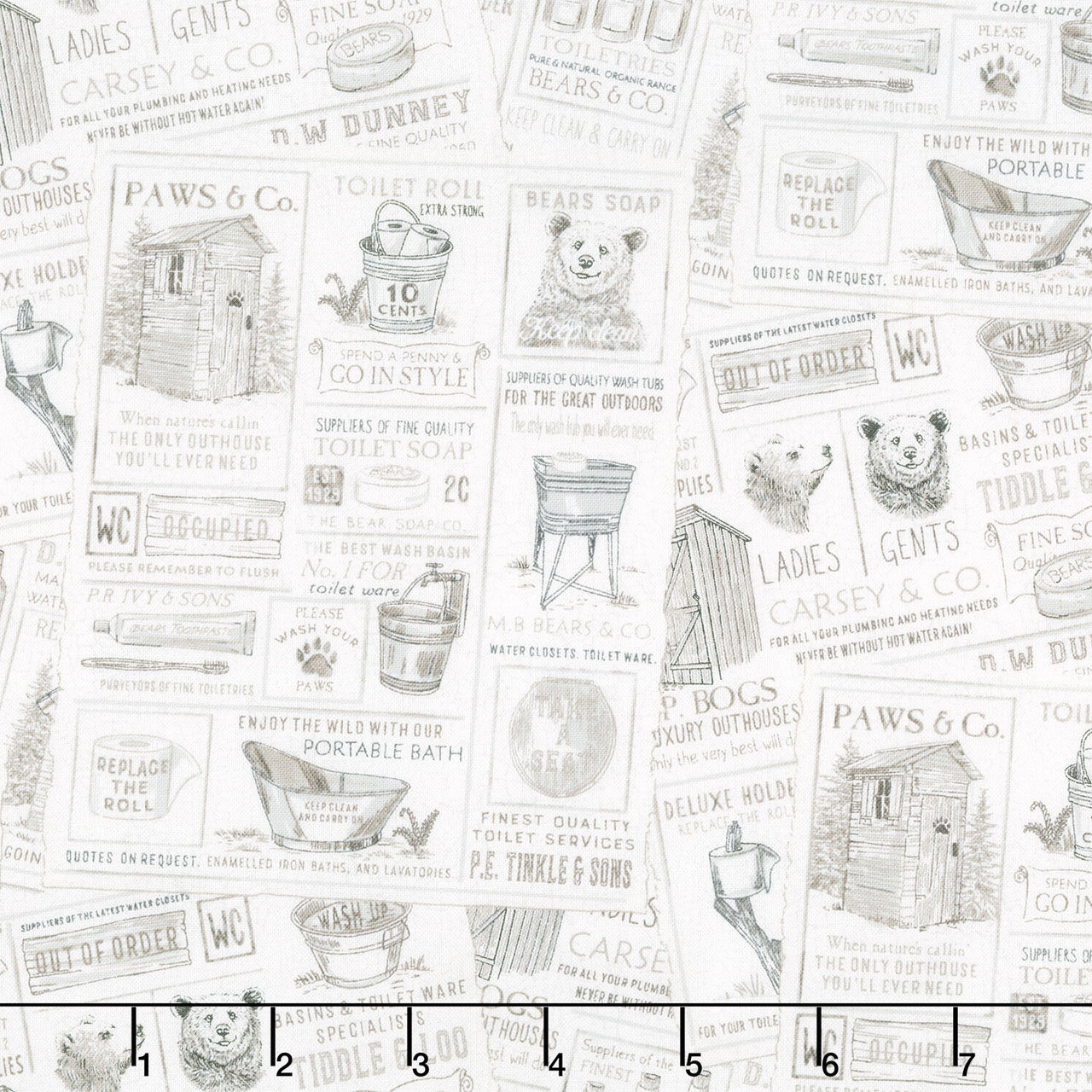 Bear Necessities - Bear News Cream Yardage